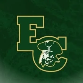 Logo features the letter "E" with a pirate in a hat inside. The pirate is looking to the right. Background is green.