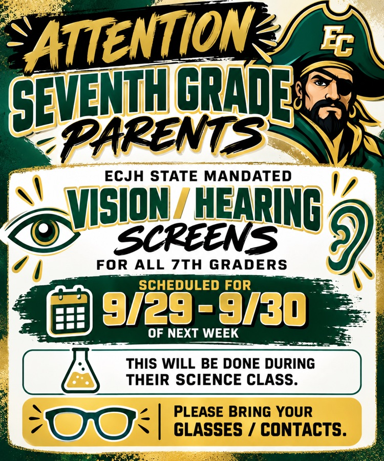 7th grade vision and hearing reminder