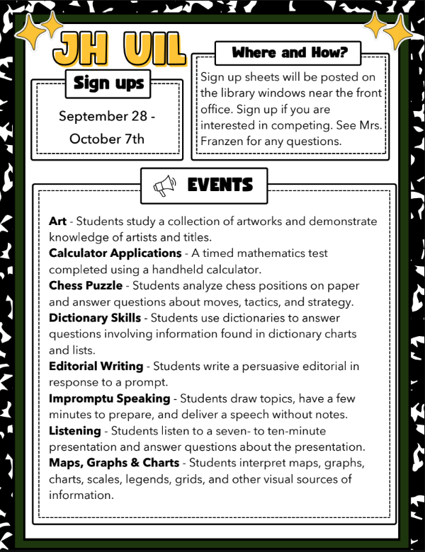 UIL SIGN UP INFORMATION