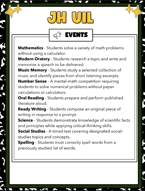 UIL SIGN UP INFORMATION