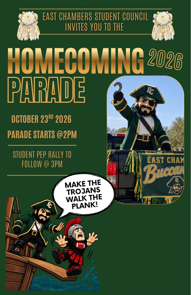 Flyer with homecoming parade information