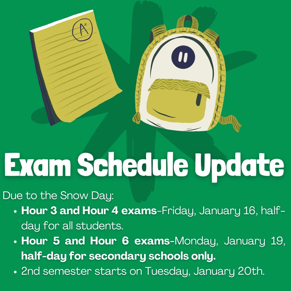 Exam schedule update