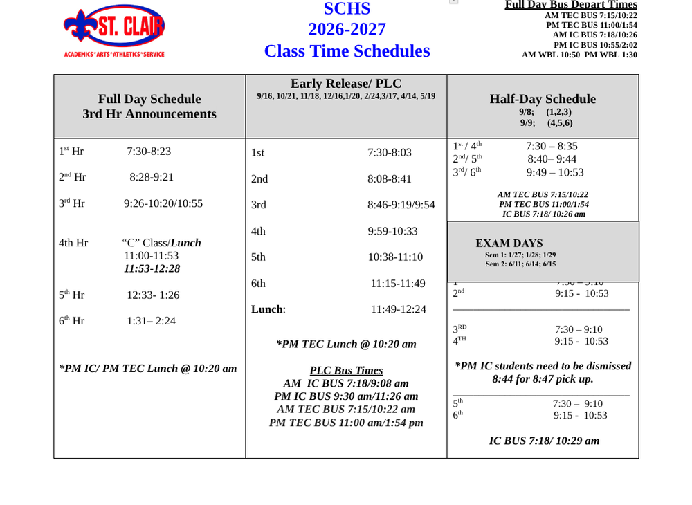 schedule