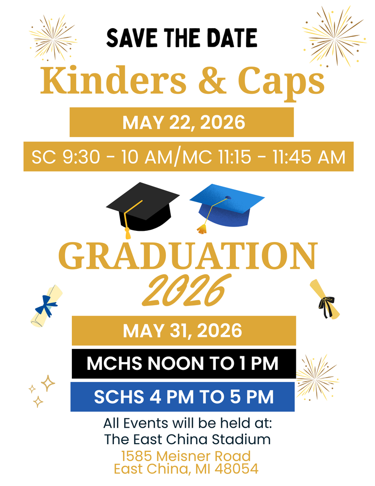 Kinders and Caps Save the Date May 22, 2026