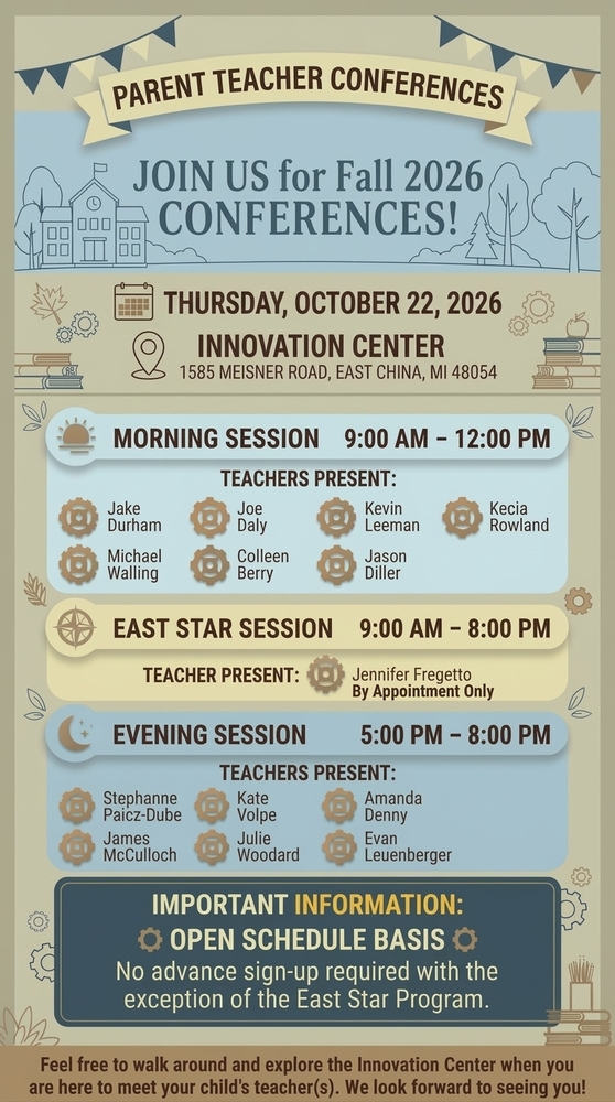 Innovation Center Parent/Teacher Conference Schedule