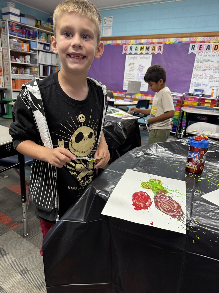 First grader showing off his blob monsters