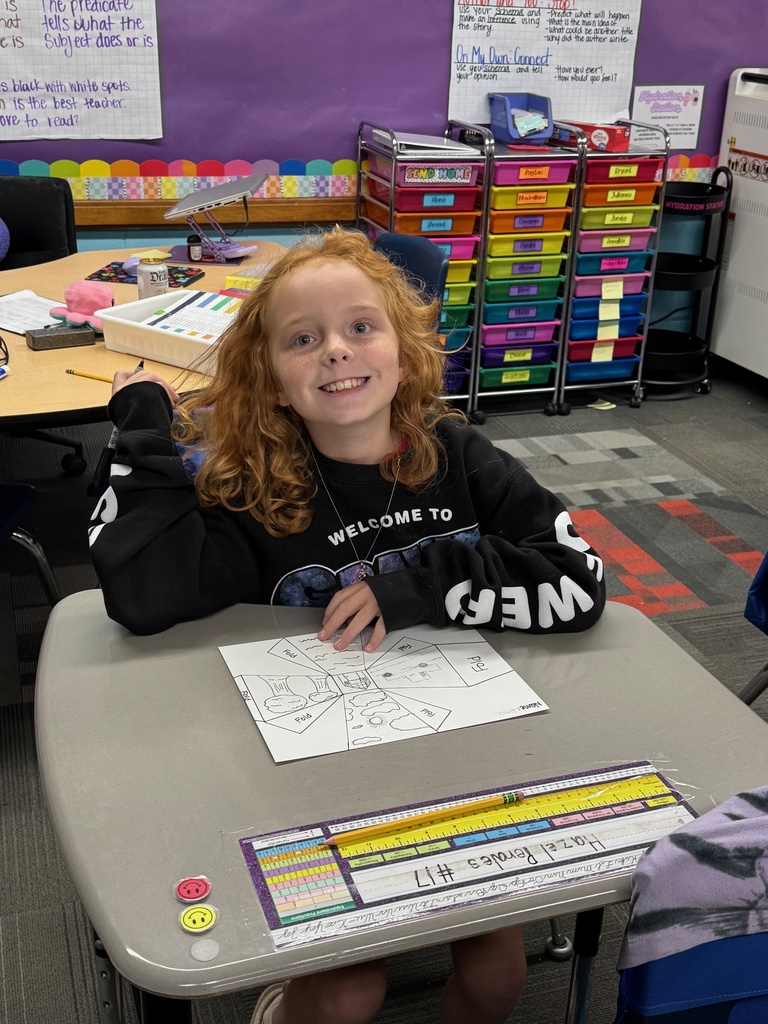 Student working on her drawing