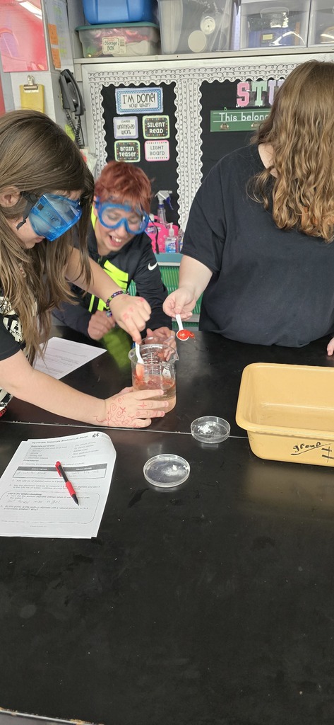 Students prepping for a reaction