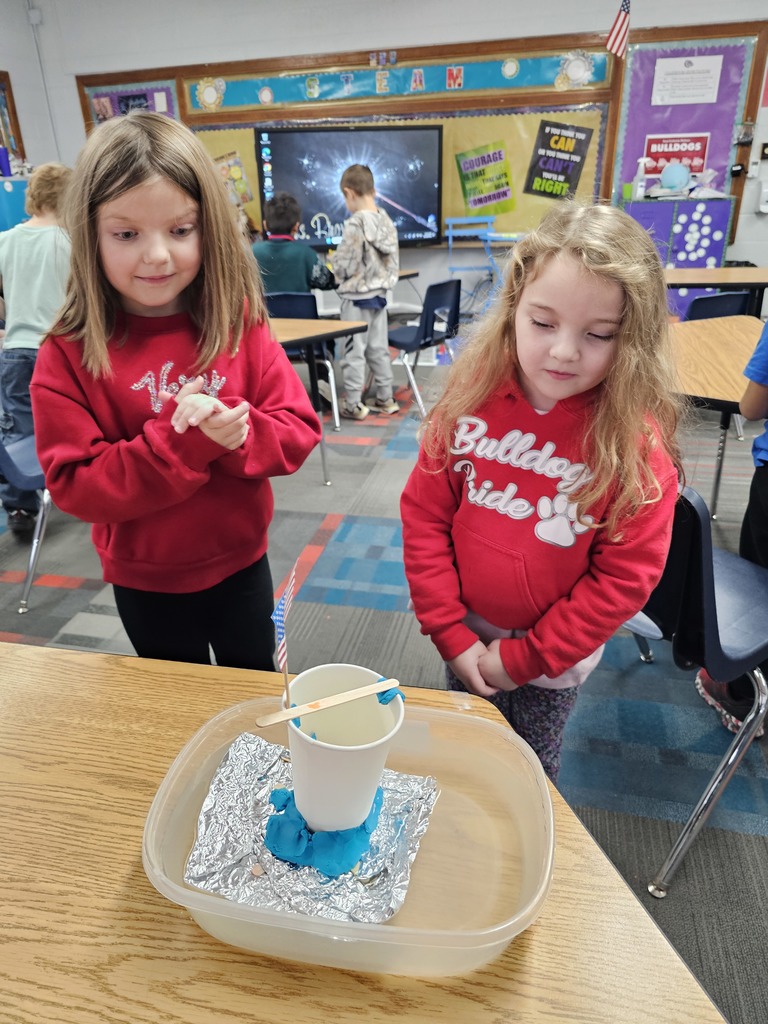 Two girls testing their creation