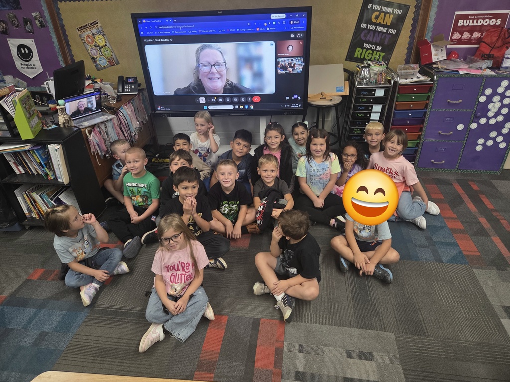 Mrs. Poleon with the first graders