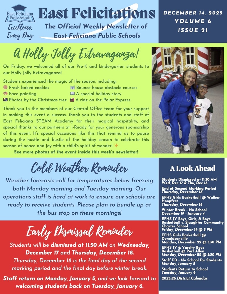 First page of district newsletter - use PDF reader to review.