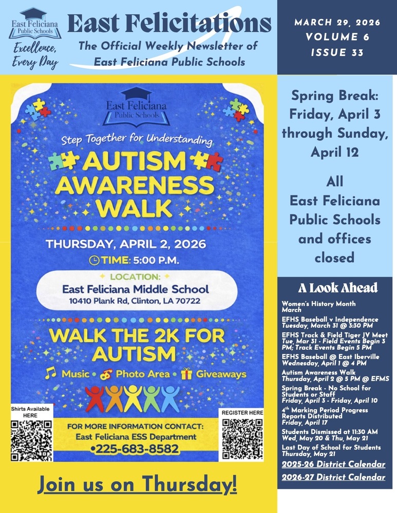 First page of district newsletter - use PDF reader to review.