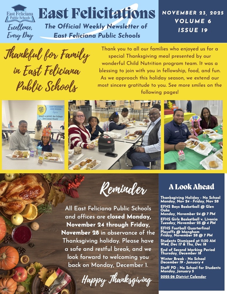 First page of district newsletter - use PDF reader to review.