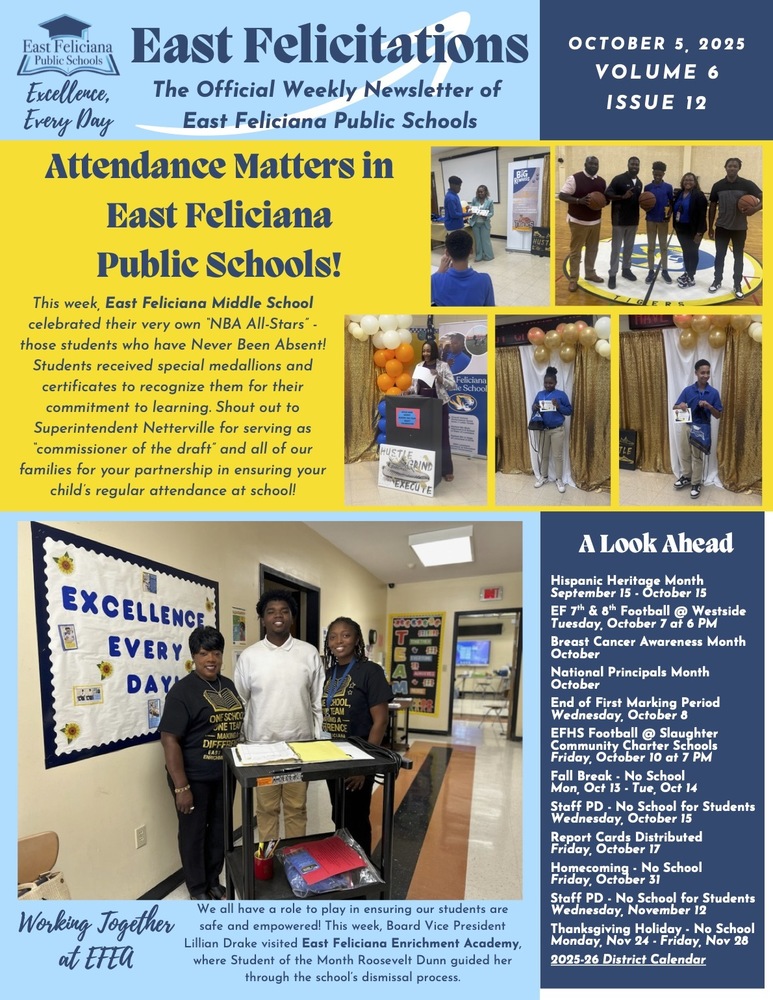 First page of district newsletter - use PDF reader to review.
