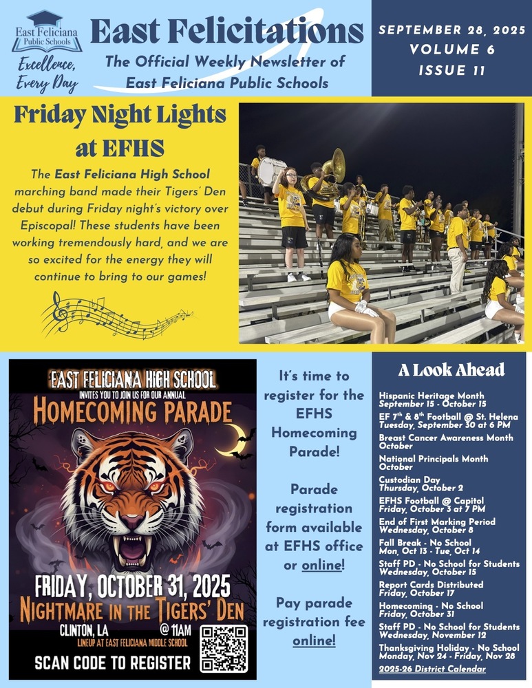 First page of district newsletter - use PDF reader to review.