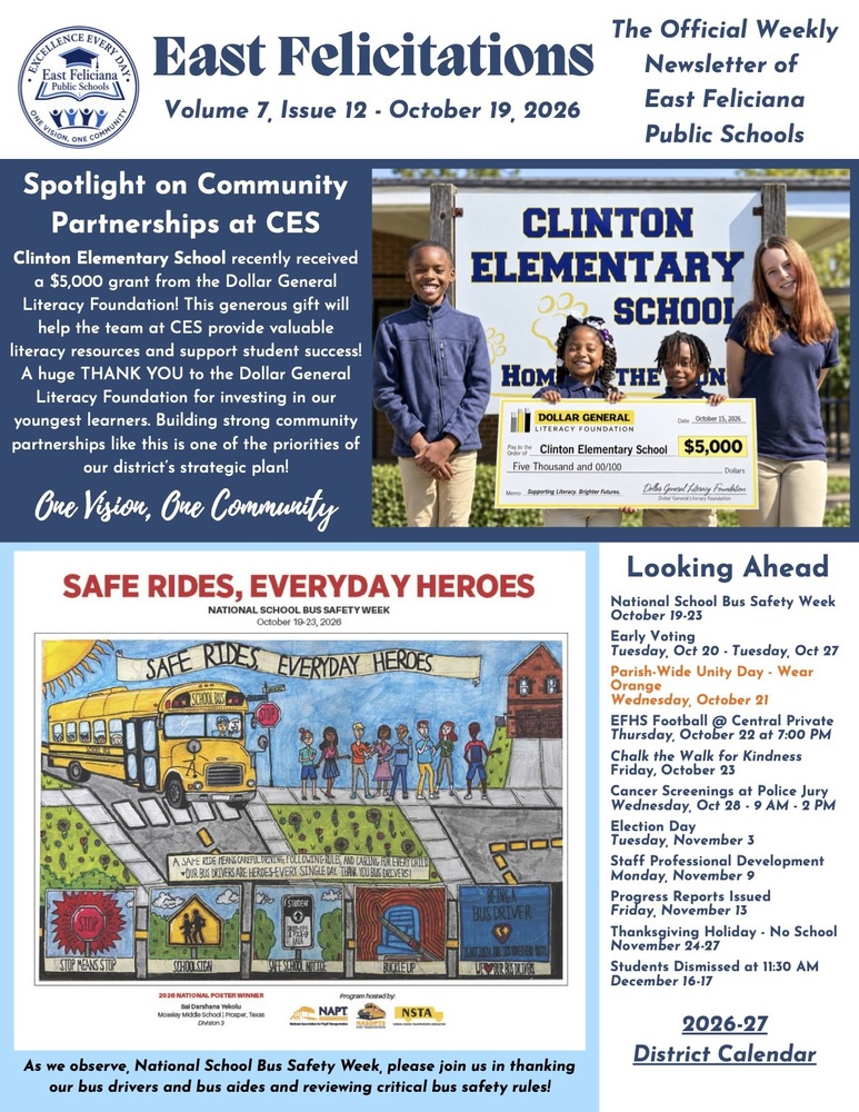 First page of district newsletter - use PDF reader to read full link.