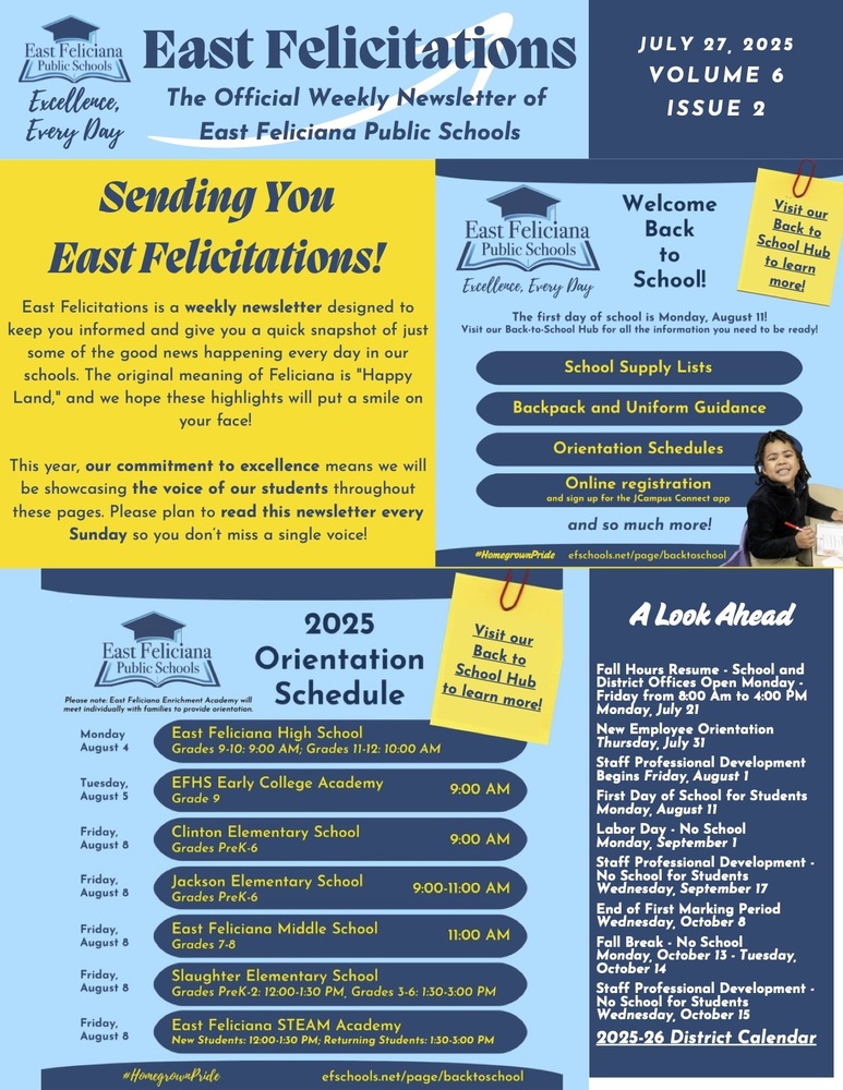 First page of district newsletter - use PDF reader to review.