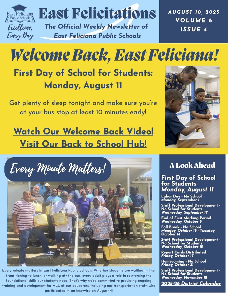 First page of district newsletter - use PDF reader to review.