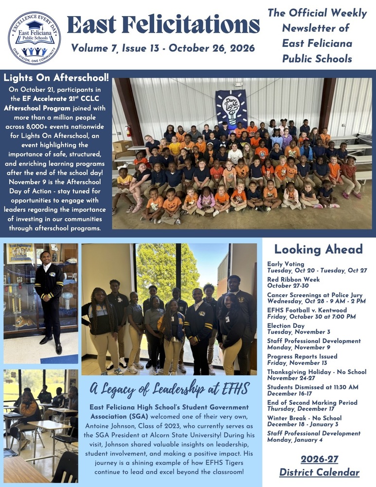 First page of district newsletter - use PDF reader to read full link.