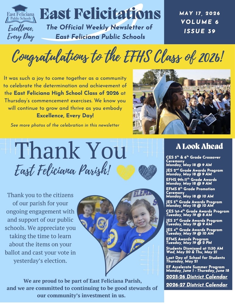 First page of district newsletter - use PDF reader to review.