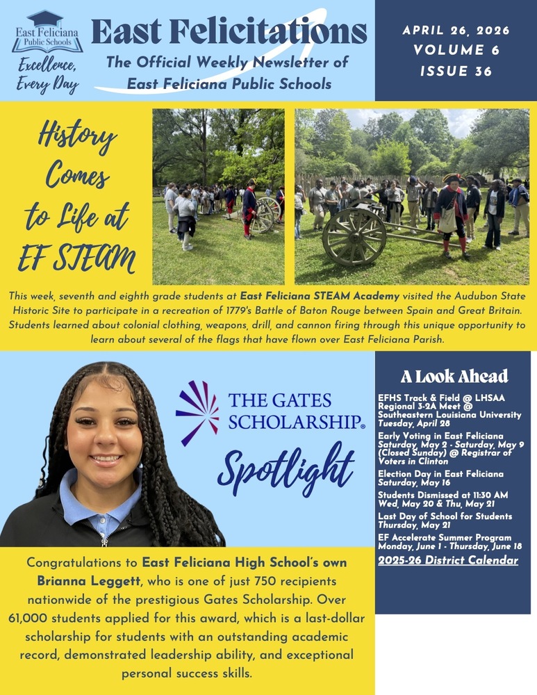 First page of district newsletter - use PDF reader to review.