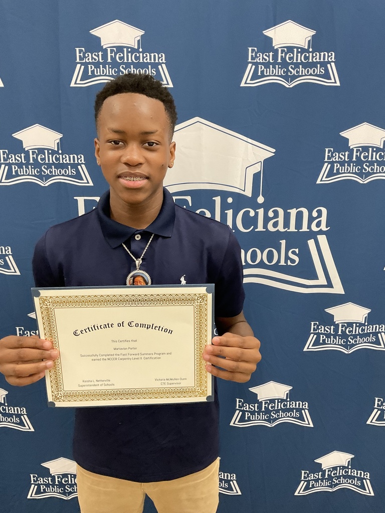 Student with certificate