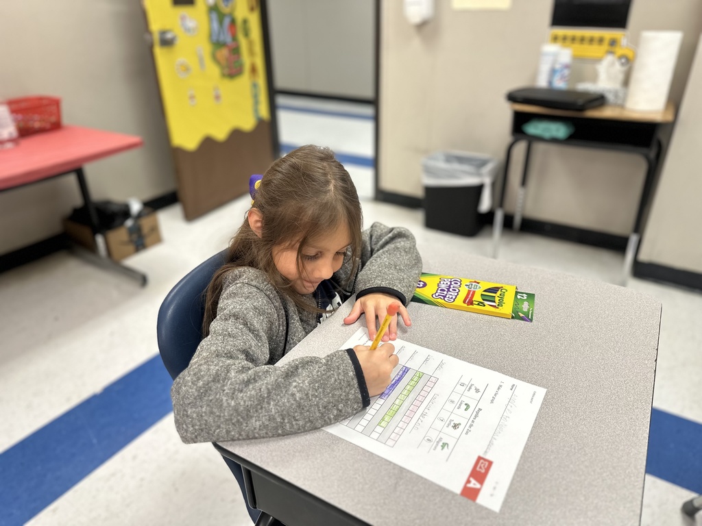 Student making bar graph.