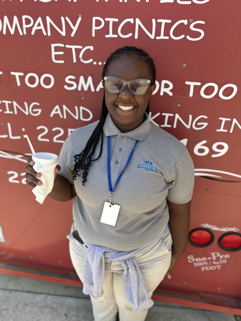 Student enjoying snoball.