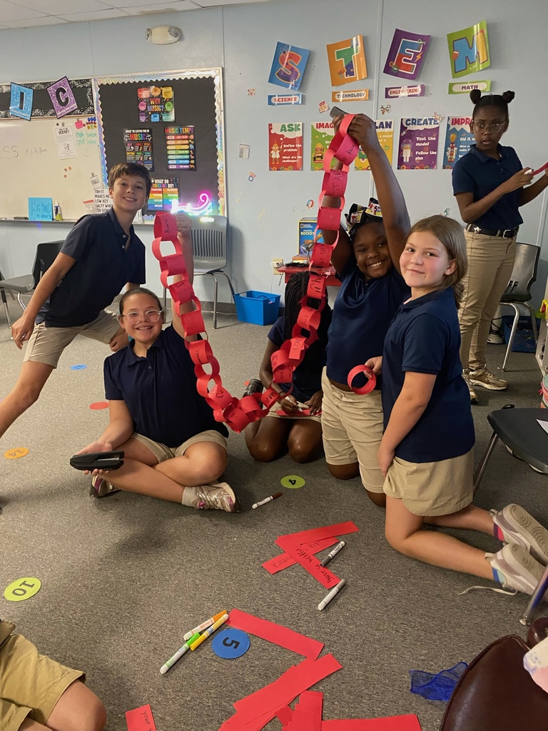 Students with a kindness chain.