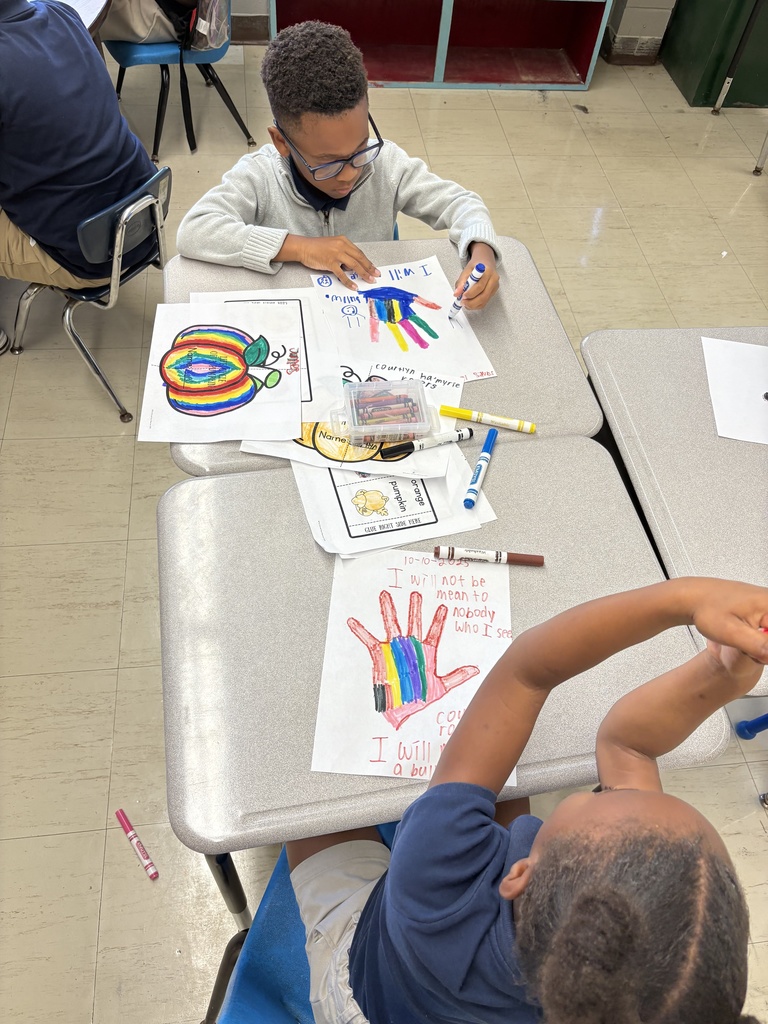 A student making art.