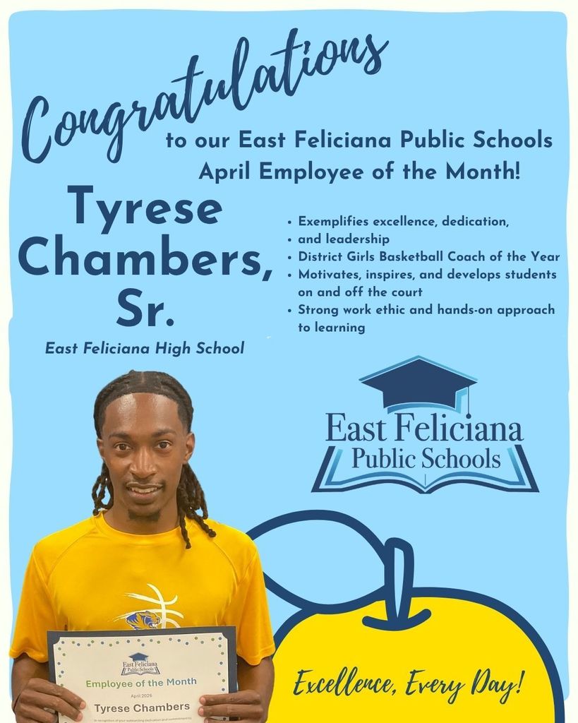 Tyrese Chambers April Employee of the Month
