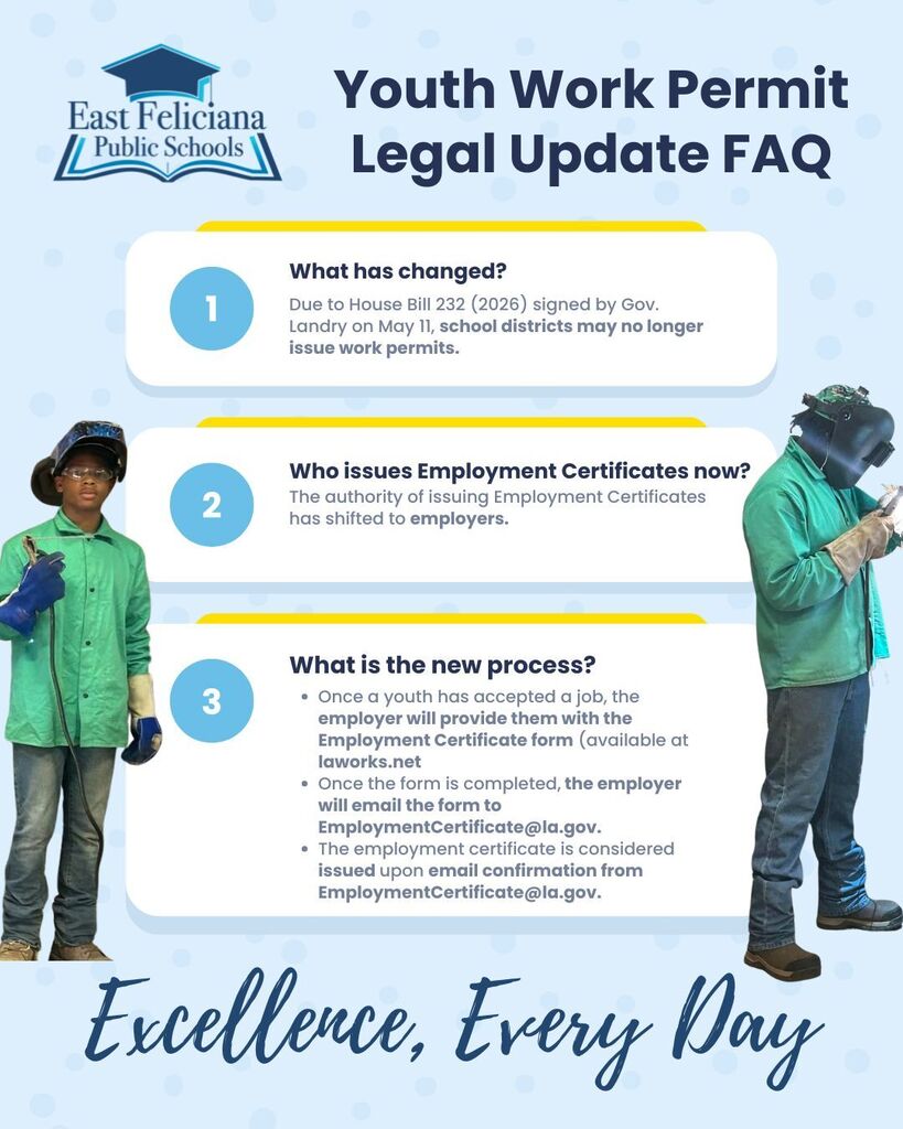 Youth Work Permit Update Flyer with images