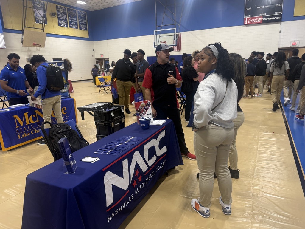 Students at a college and career fair.