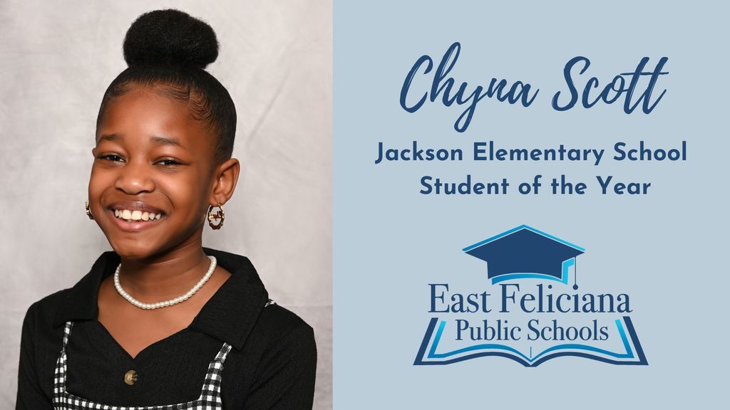 A photo of Chyna Scott, Jackson Elementary School Student of the Year