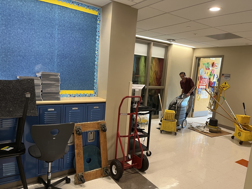 Mr. Marc hard at work getting the school ready for the return of students and staff!