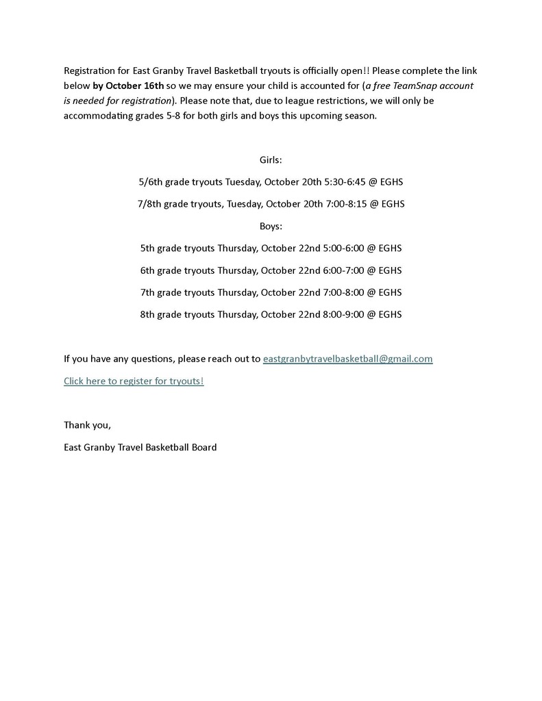 EG Basketball Tryouts Flyer