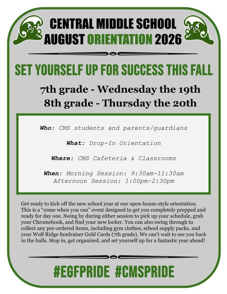 7th & 8th Grade Orientation