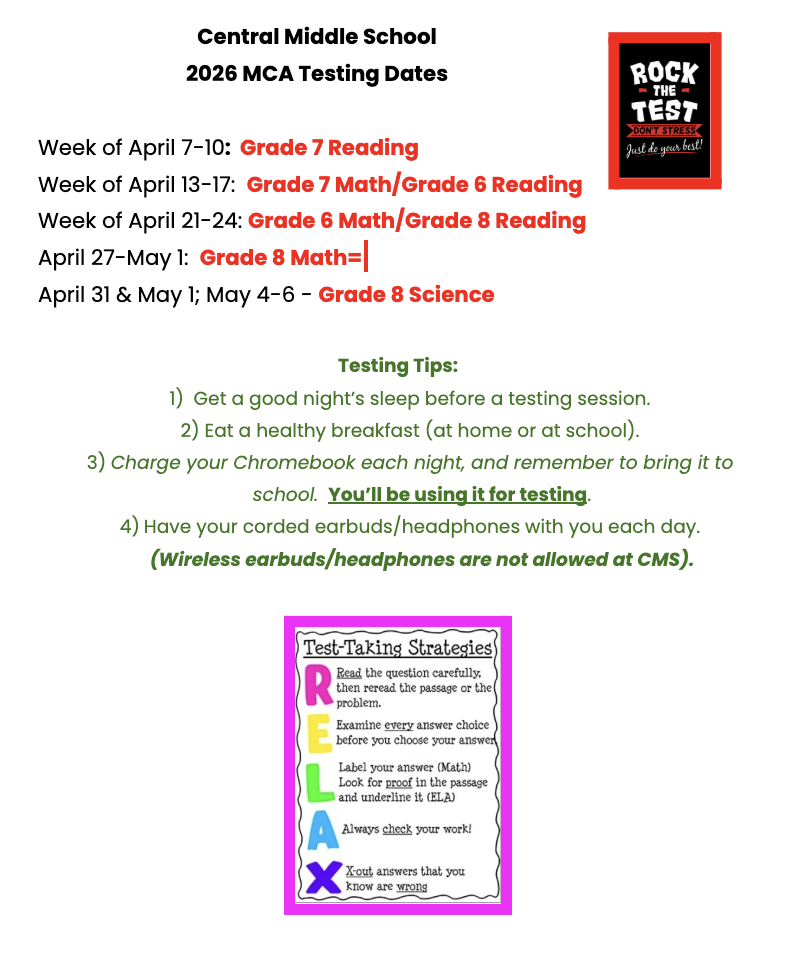 2026 MCA Testing Information