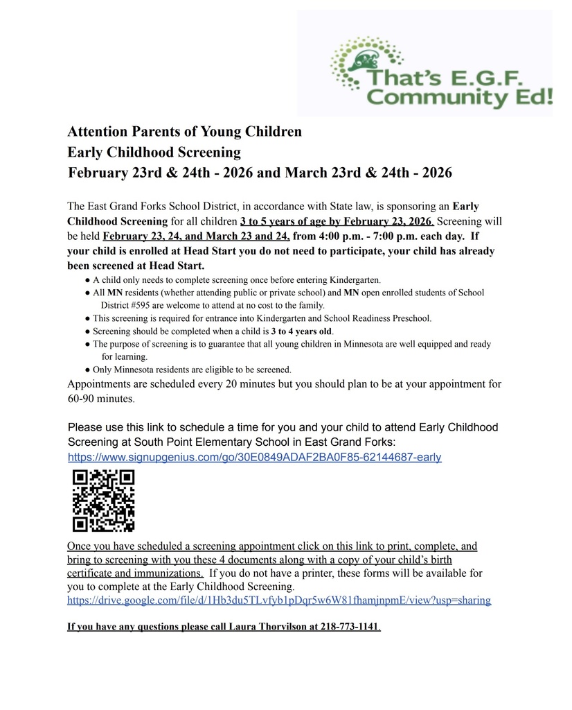 Early Childhood Screening 2026