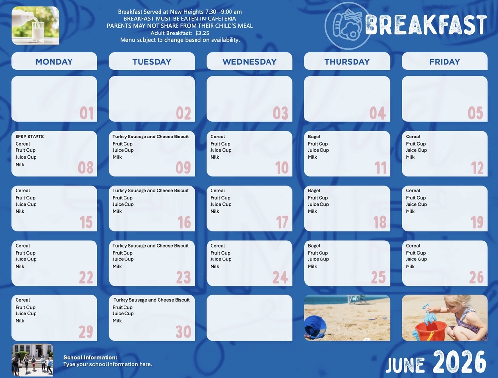 June Breakfast Menu