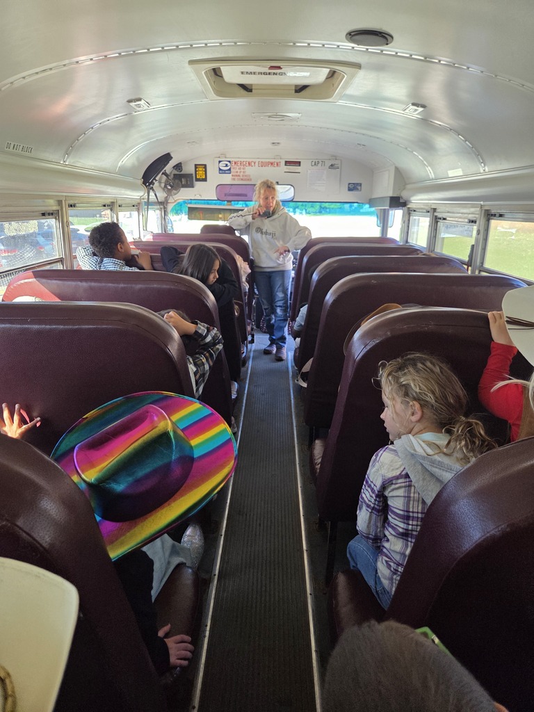 Bus driver is teaching school bus safety