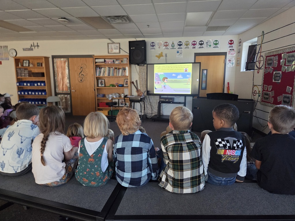 Students are watching the School Safety Video