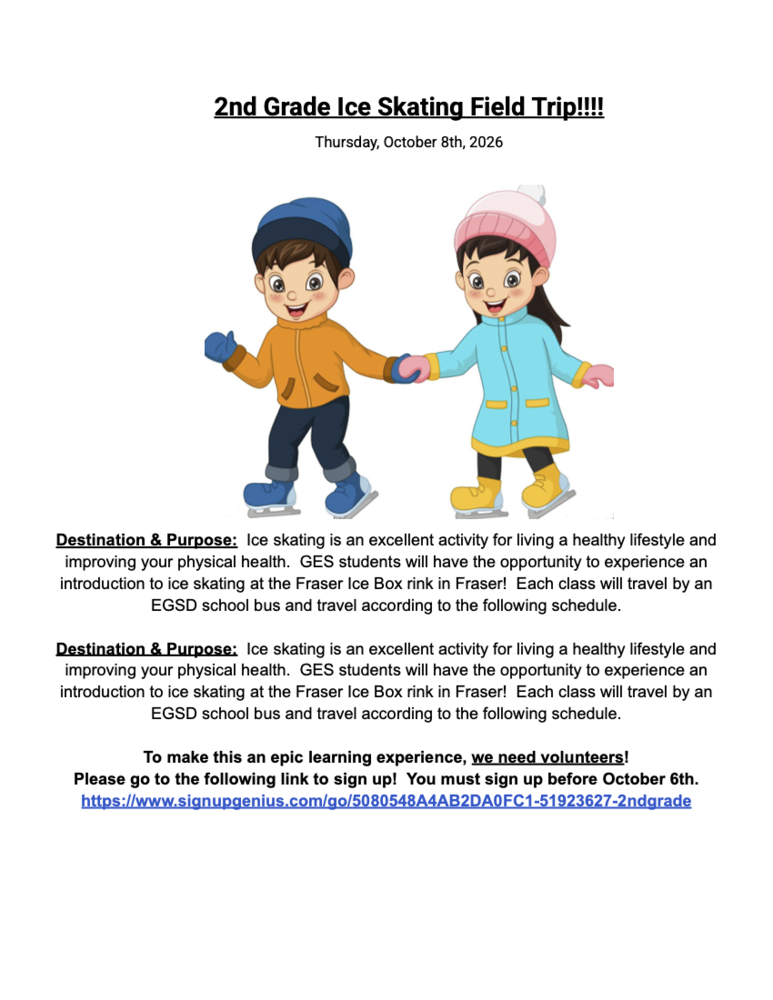 2nd Grade Ice Skating Trip
