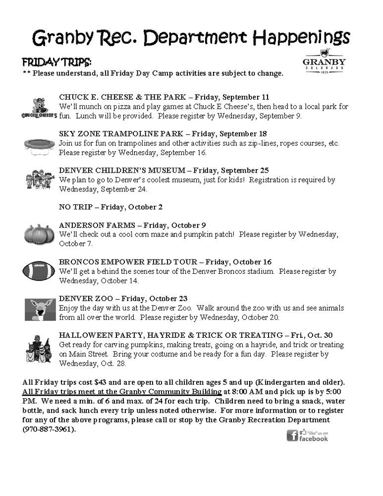 Granby Rec Fliers