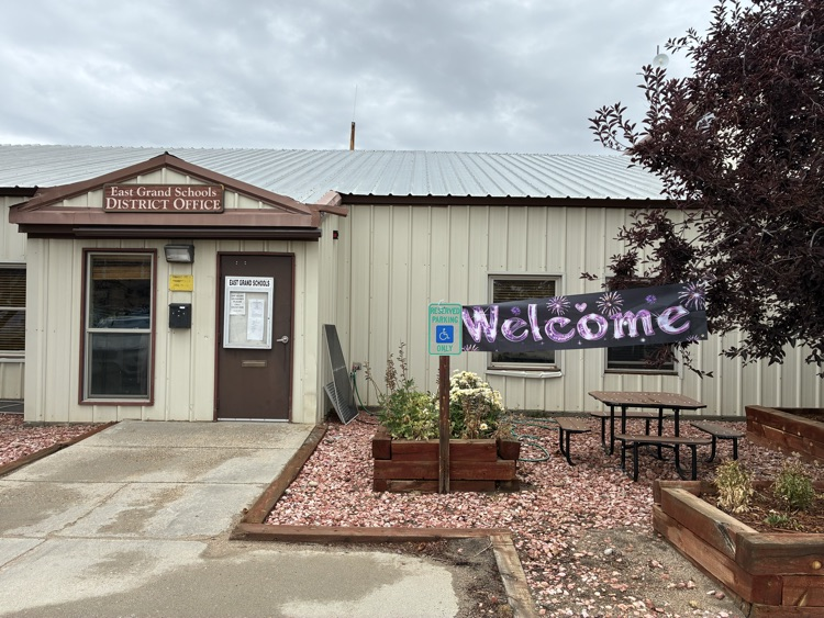 welcome sign front of EGSD district office