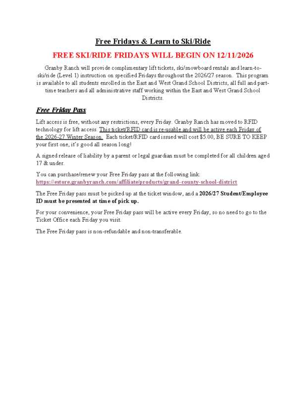 Granby Ranch Ski Offer