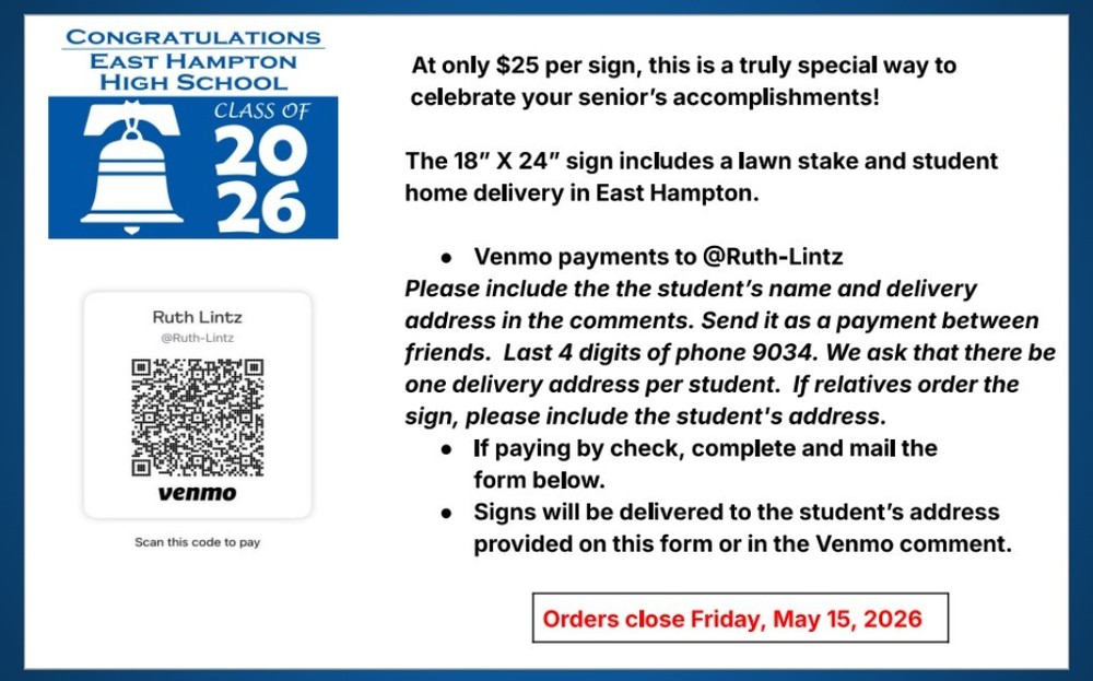 Class of 2026 Lawnsign Order Info