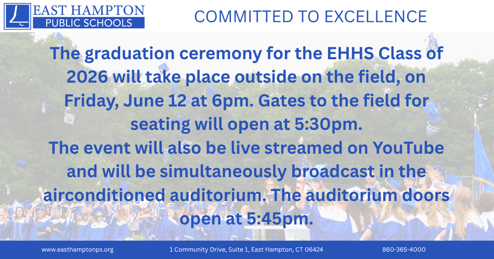 Graduation Ceremony June 12 6 pm