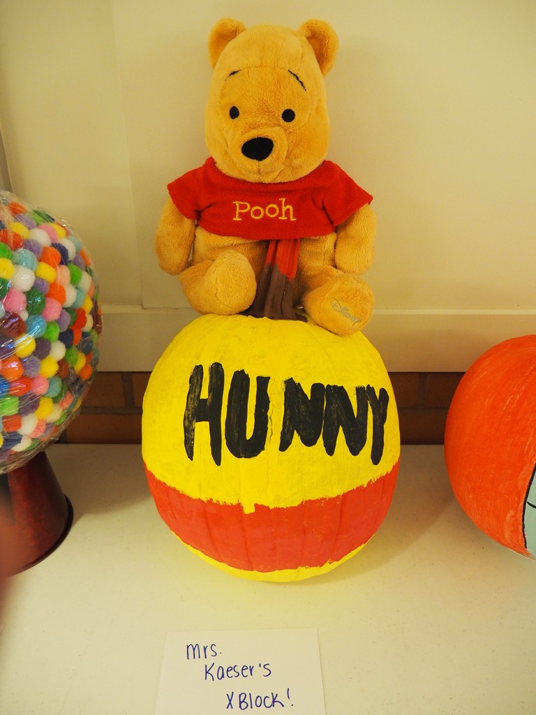 Pooh Bear Decorated Pumpkin