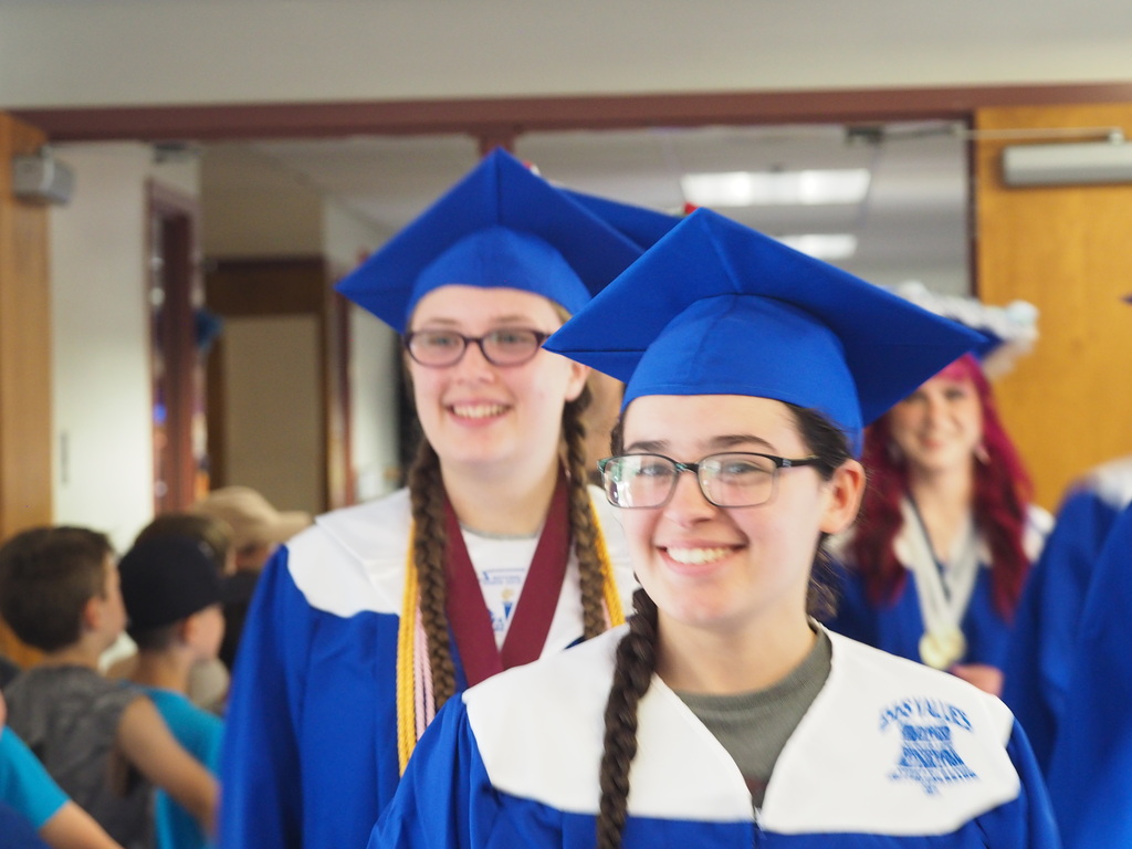 Senior Close-up walking in Memorial School